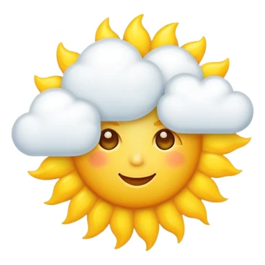 Sun with cloud sticker