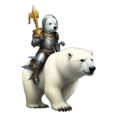 polar bear knight riding a penguin sticker