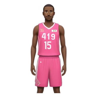 Maillot de basket de couleur rose avec comme nom Ilan et comme numéro 15 sticker