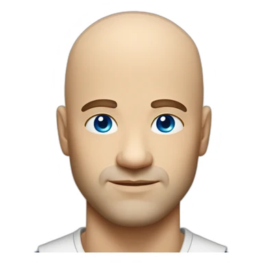 bald strong man with béret and blue eyes sticker