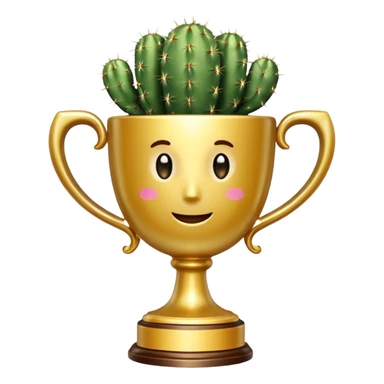 gold cactus cup trophy no face sticker