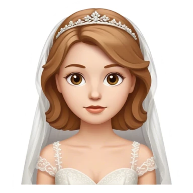 White girl with light brown hair in wedding dress sticker