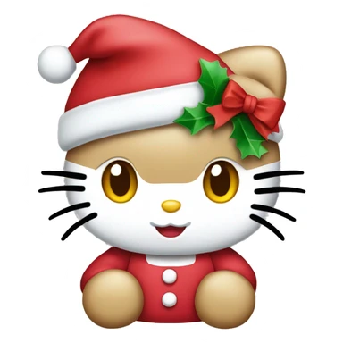 Hello kitty with a Christmas hat  sticker
