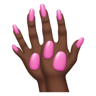 Dark skin hand with pink nails sticker