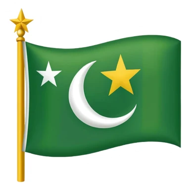 Flag of Kashmir it h crescent and star and of yellow, green and white colours  sticker