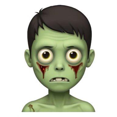 light green zombie boy emoji with dark medium hair sticker