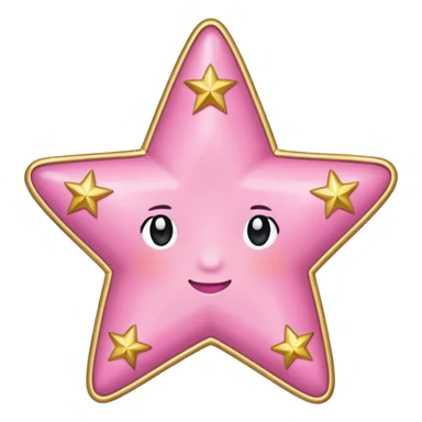 Pink star (flat, with little stars beside it) sticker