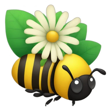 bumble bee resting on a flower sticker