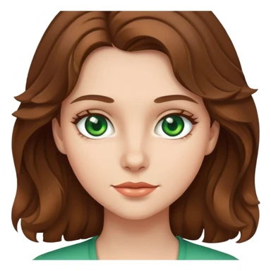 A girl with mid wavy brown hair and green eyes  sticker