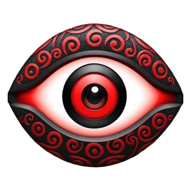 

---

The Mangekyō Sharingan is a deep, glowing crimson eye where the original tomoe disappear and are replaced by a complex black pattern.  sticker