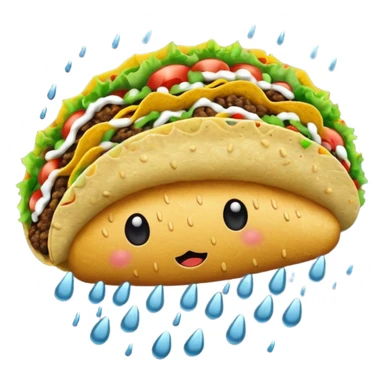 Rain cloud with tacos coming out sticker