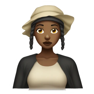 Sleepy Light skin black girl annoyed with black bonnet  sticker