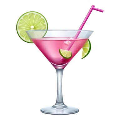 cosmopolitan with a piece of lime hanging from the rim sticker