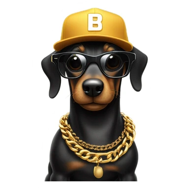 Rapper Black Wiener dog  sticker