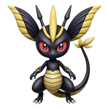  scary dark evil gloomy Meloetta-Giratina-Noibat-Pokémon-Fakémon-fusion-hybrid-creature sticker