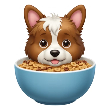 dog in a bowl of cereal sticker