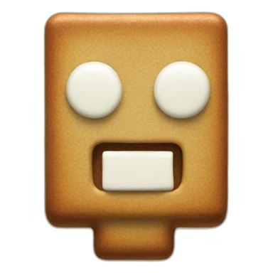 a minecraft gingerbread man dumb head with white small eyes (no pupils, only white chocolate eyes) sticker