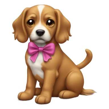 bow on a dog sticker
