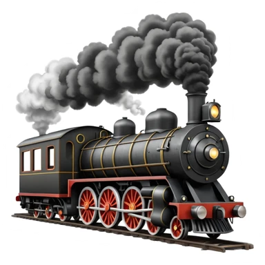 straight on view of an old-fashion steam train coming down the tracks sticker