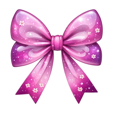 sakura bow with galaxy pattern sticker