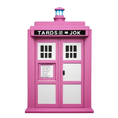 Pink and white tardis sticker