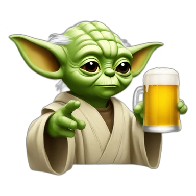 yoda qui boit une biere sticker