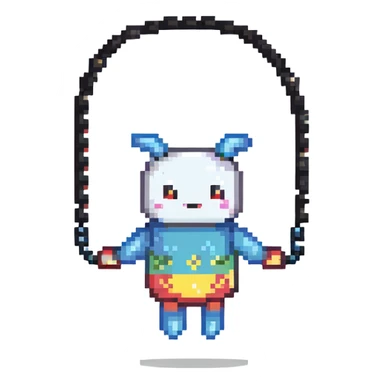 character jumping rope sticker