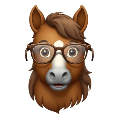 retro horse with glasses sticker