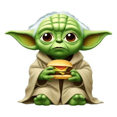 yoda qui mange Mc Do sticker