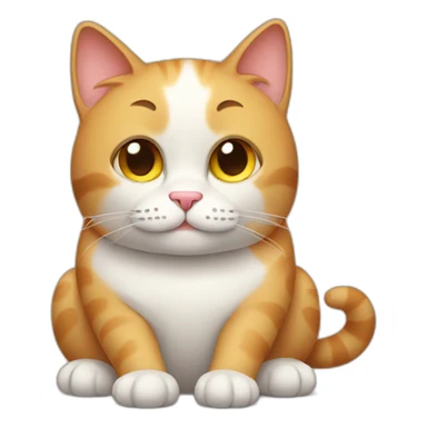 Lazy cat with fat legs sticker