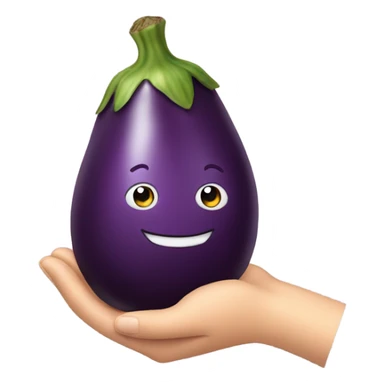 Eggplant and hand sticker