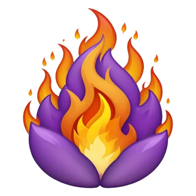 plain purple no orange color fire sticker