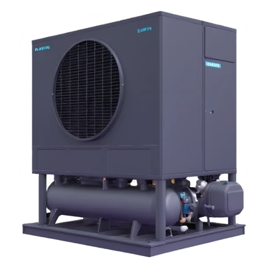 Daikin industrial chiller unit, large commercial cooling equipment sticker