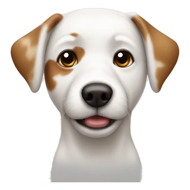 White dog with a bit of brown and black spots  sticker