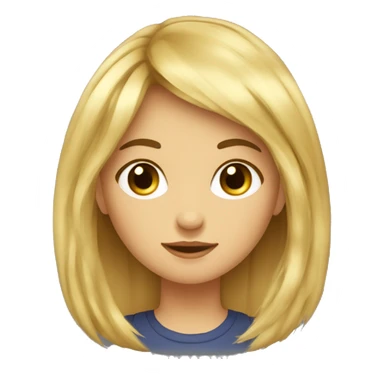 fille au cheveux brin d environ 13ans avec une frange  sticker