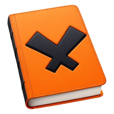 A bright orange book with a black, bold X with an edgy texture, exuding energy and pure, unapologetic confidence..orange halo aura.. unstoppable sticker