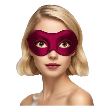 Bordeaux red silk eye mask sticker