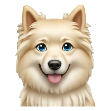 Weißer spitz und Mädchen mit blonden Haaren und blauen Augen sticker