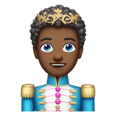 nutcracker with blue eyes and pink and white clothes andsparkles sticker