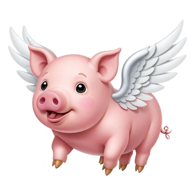 pig flying  sticker
