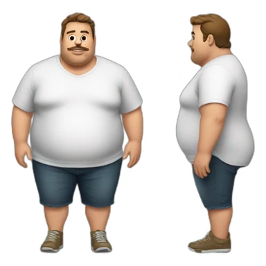 fat guy tight shirt sticker