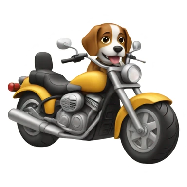 Dog riding a motorcycle sticker