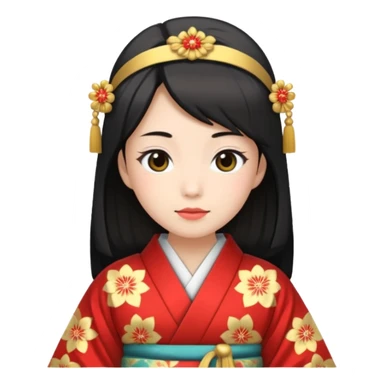 Japanese Princess with in ceremonial robe kimono sticker