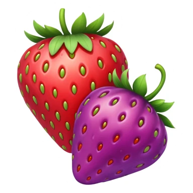 a purple and red colored strawberry sticker
