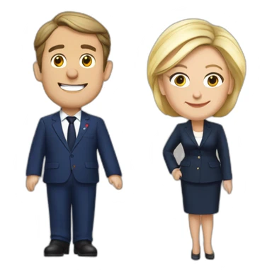 Macron et Marine Le Pen sticker