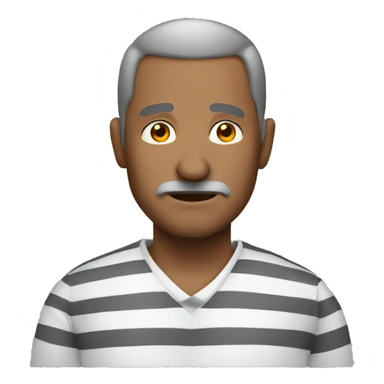 a middle-aged prisoner sticker