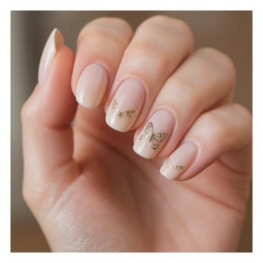 realistic close-up of fingernails, natural color, subtle shine sticker