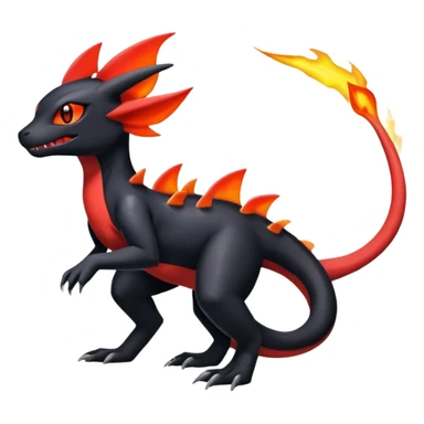 Shiny Salandit-Umbreon-Charmeleon-Fakémon-hybrid-creature (full body)  sticker