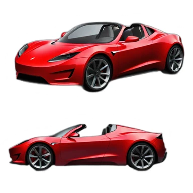 tesla roadster red sticker