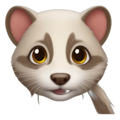 Furet sur un chat  sticker